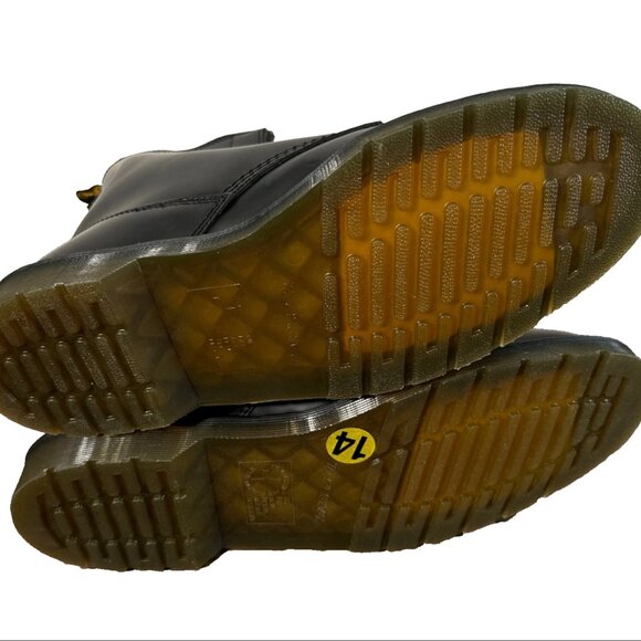 NEW Dr Martens Black Leather Boots Cabbott Polished Smooth Zip Up Men's 14 - Picture 5 of 8